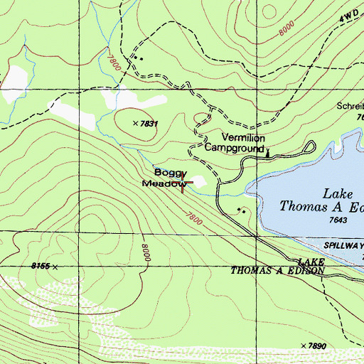 Topographic Map of Boggy Meadow, CA