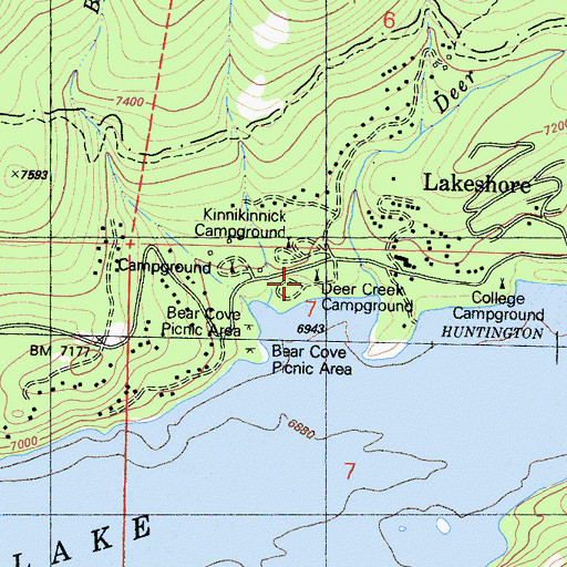 Topographic Map of Deer Creek Campground, CA