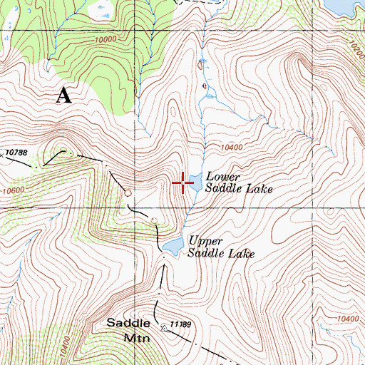 Topographic Map of Lower Saddle Lake, CA