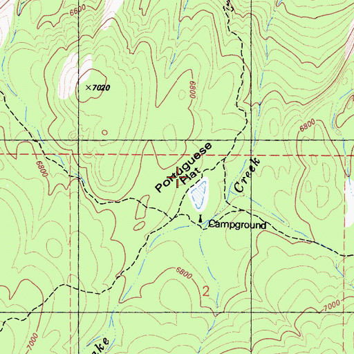 Topographic Map of Portuguese Flat, CA