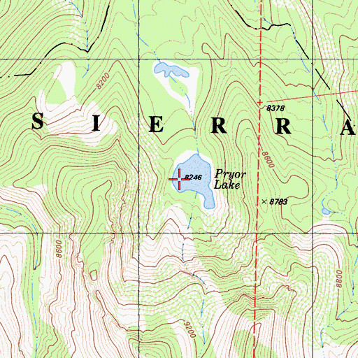 Topographic Map of Pryor Lake, CA