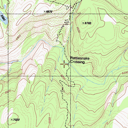 Topographic Map of Rattlesnake Crossing, CA