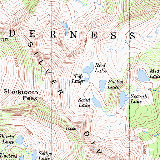 Topographic Map of Tub Lake, CA