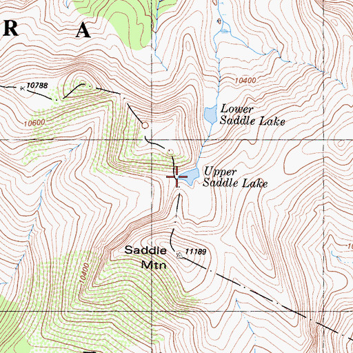 Topographic Map of Upper Saddle Lake, CA