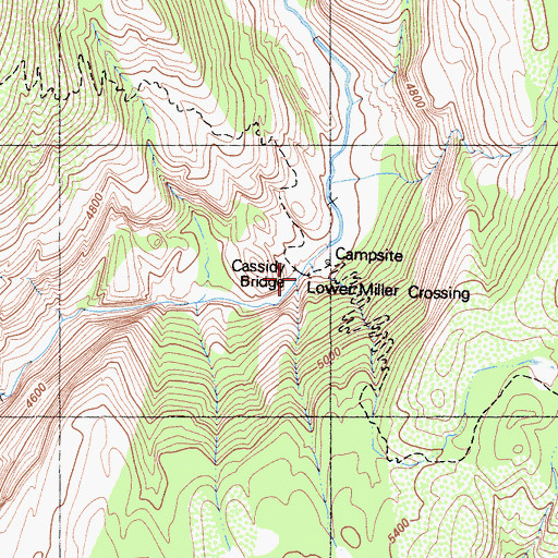 Topographic Map of Lower Miller Crossing, CA