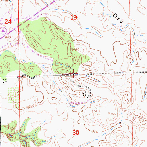 Topographic Map of Dry Creek School (historical), CA