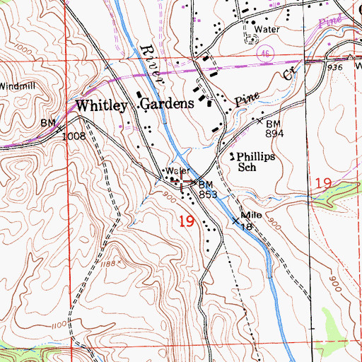 Topographic Map of Fifteenmile Bridge, CA