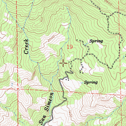 Topographic Map of Goat Camp (historical), CA