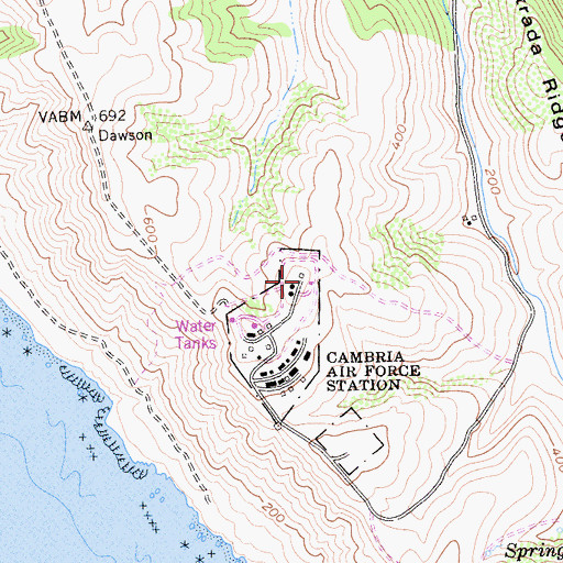 Topographic Map of Swallow Rock, CA