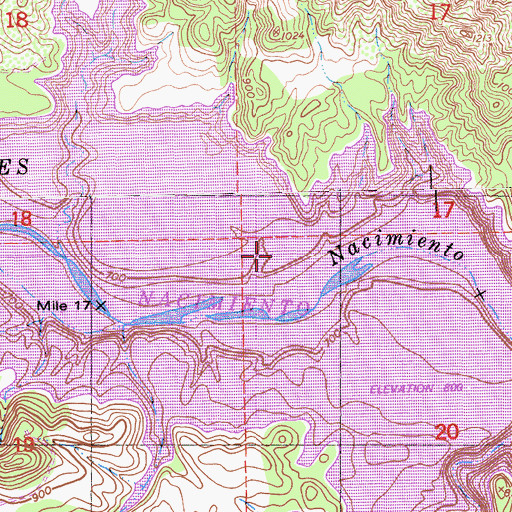 Topographic Map of Williams Ranch (historical), CA