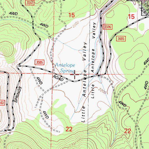 Topographic Map of Antelope Spring, CA