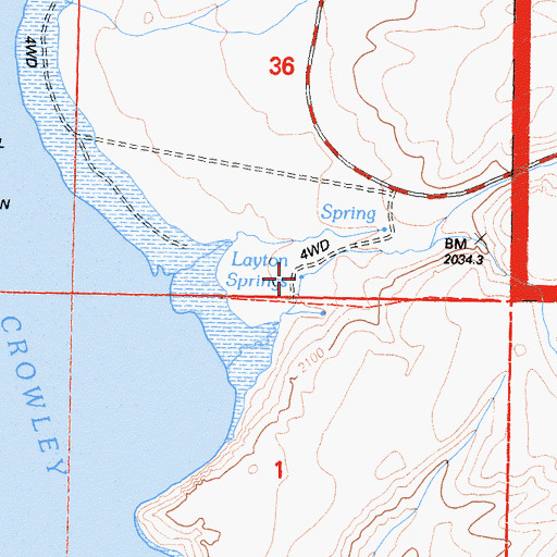 Topographic Map of Layton Springs, CA