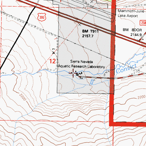 Topographic Map of Sierra Nevada Aquatic Research Laboratory, CA