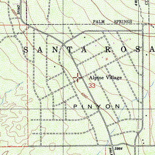 Topographic Map of Alpine Village, CA