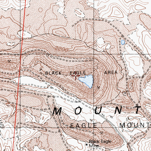 Topographic Map of Black Eagle Area Eagle Mountain Mine, CA