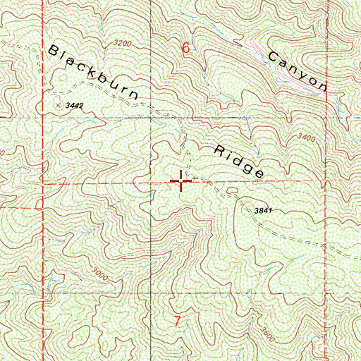 Topographic Map of Blackburn Ridge, CA