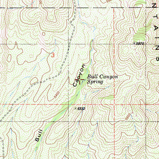 Topographic Map of Bull Canyon Spring, CA