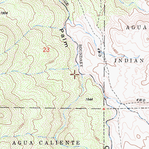 Topographic Map of Cedar Creek, CA