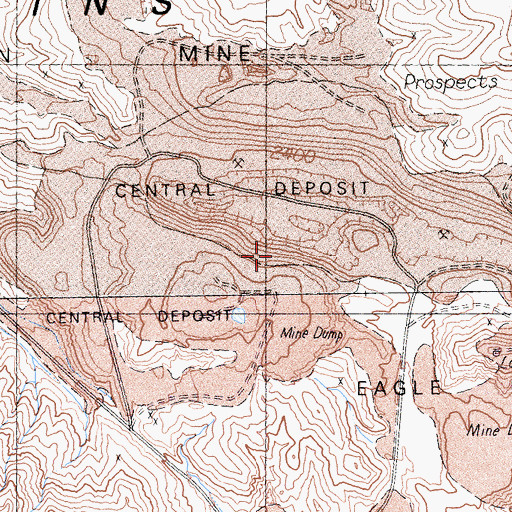 Topographic Map of Central Deposit Eagle Mountain Mine, CA