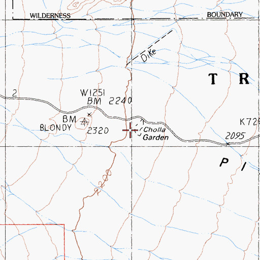 Topographic Map of Cholla Garden, CA