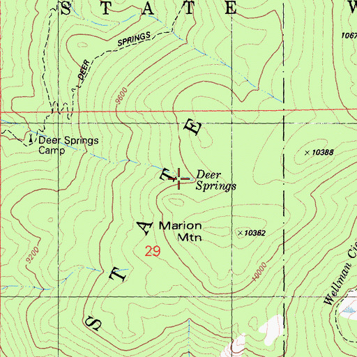 Topographic Map of Deer Springs, CA