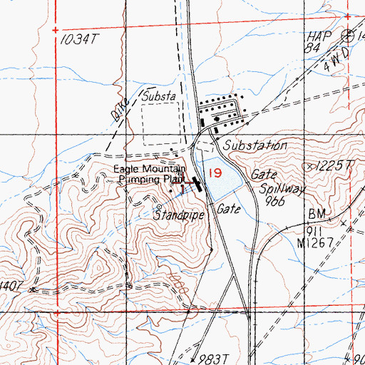 Topographic Map of Eagle Mountain Pumping Plant, CA