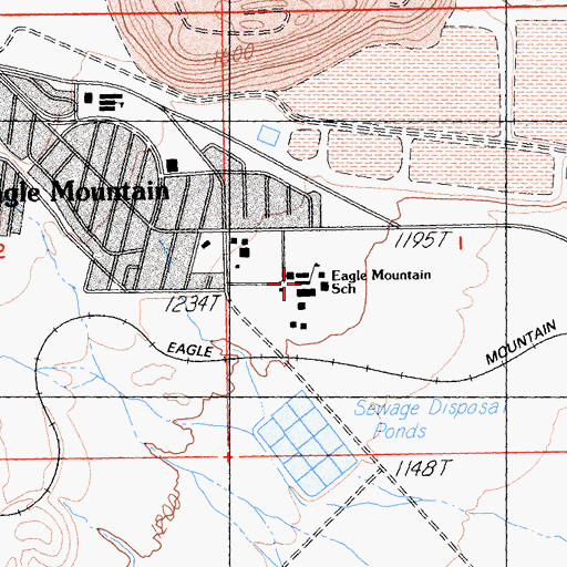 Topographic Map of Eagle Mountain School, CA