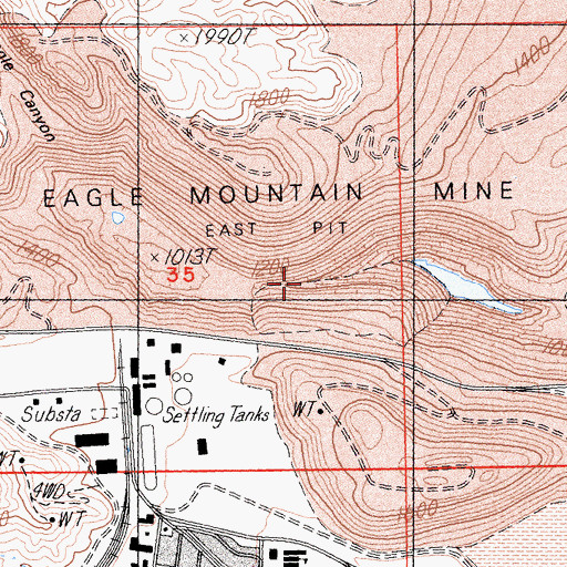 Topographic Map of East Pit Eagle Mountain Mine, CA