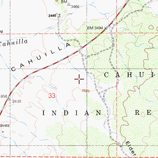 Topographic Map of Elder Canyon, CA