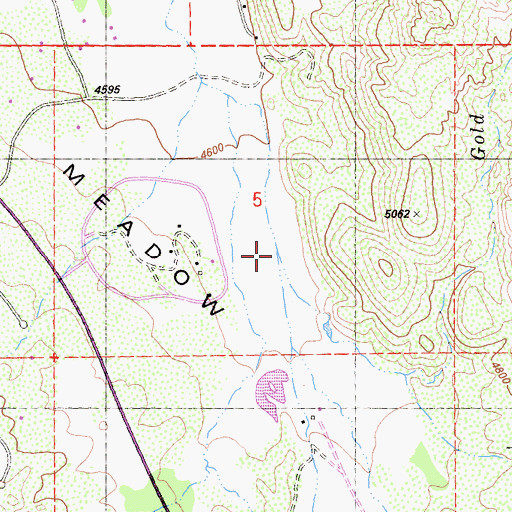 Topographic Map of Gold Shot Creek, CA