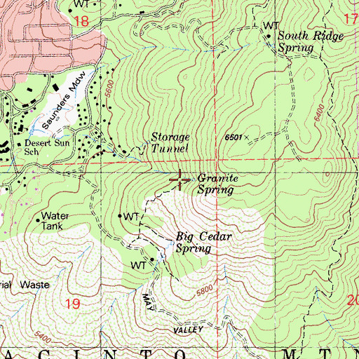 Topographic Map of Granite Spring, CA