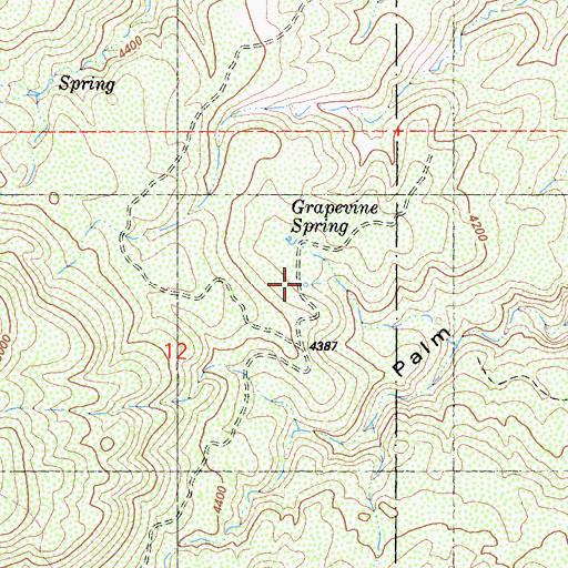 Topographic Map of Grapevine Spring, CA