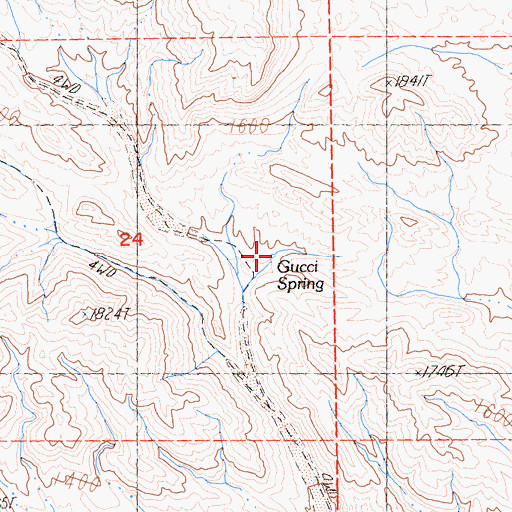 Topographic Map of Gucci Spring, CA