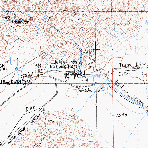 Topographic Map of Julian Hinds Pumping Plant, CA