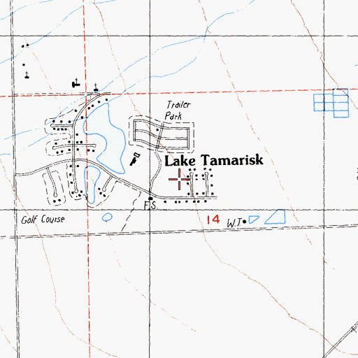 Topographic Map of Lake Tamarisk, CA
