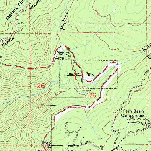 Topographic Map of Lawler Park, CA