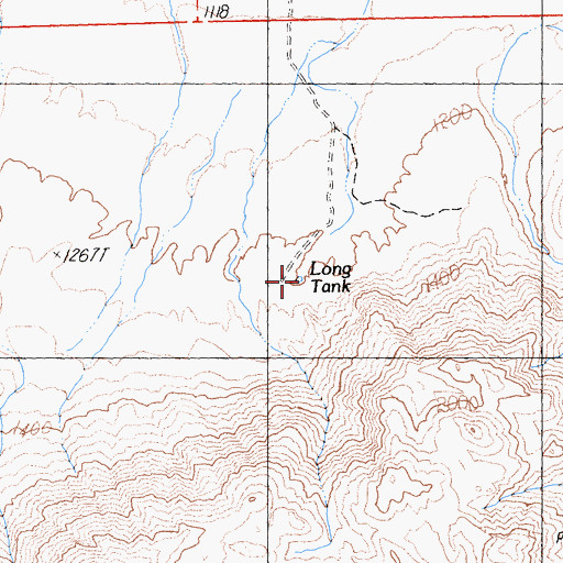 Topographic Map of Long Tank, CA