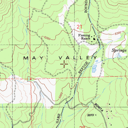 Topographic Map of May Valley, CA