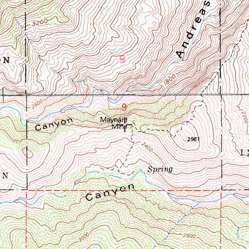 Topographic Map of Maynard Mine, CA