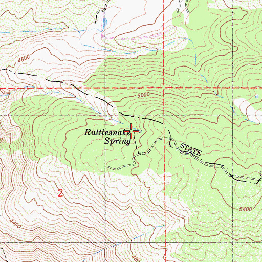 Topographic Map of Rattlesnake Spring, CA