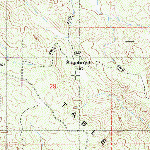 Topographic Map of Sagebrush Flat, CA