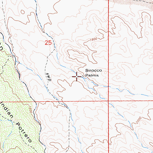 Topographic Map of Sirocco Palms, CA