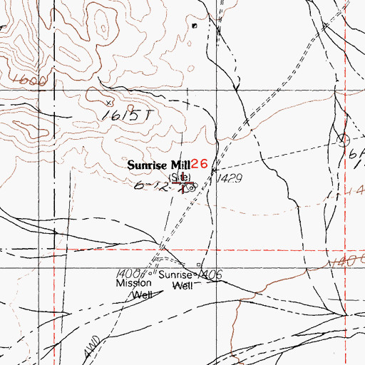Topographic Map of Sunrise Mill (historical), CA