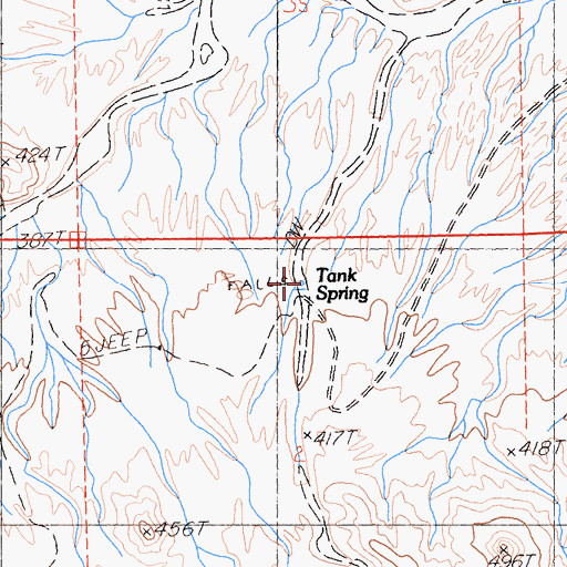 Topographic Map of Tank Spring, CA