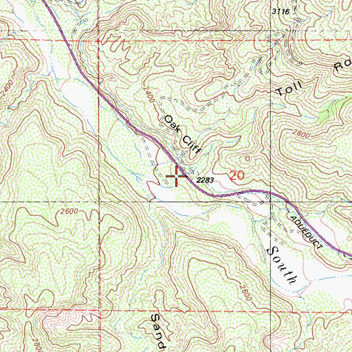 Topographic Map of Toll Road Canyon, CA
