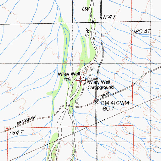 Topographic Map of Wiley Well Campground, CA
