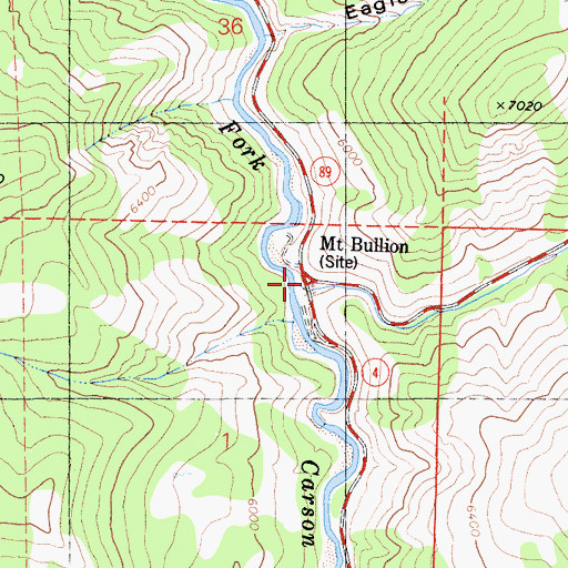 Topographic Map of Mount Bullion (historical), CA