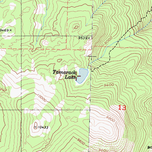 Topographic Map of Tamarack Lake, CA