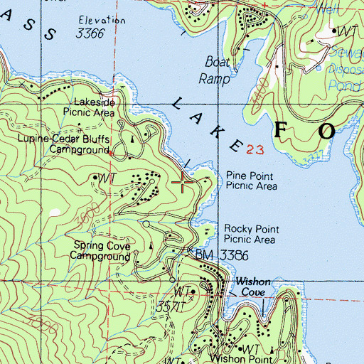Topographic Map of Pine Point Picnic Area, CA