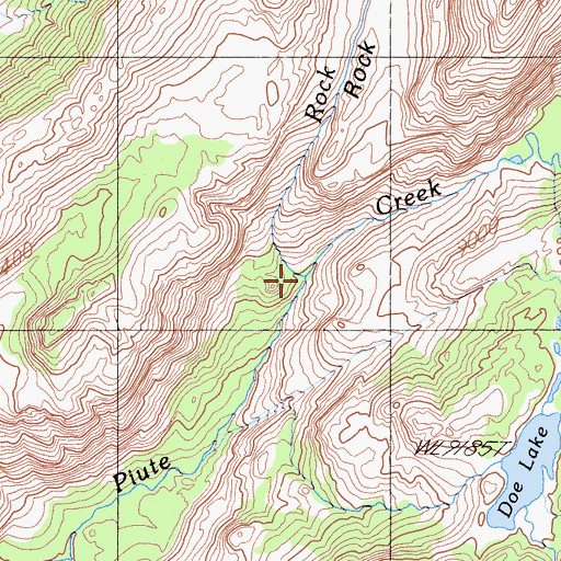 Topographic Map of Rock Creek, CA